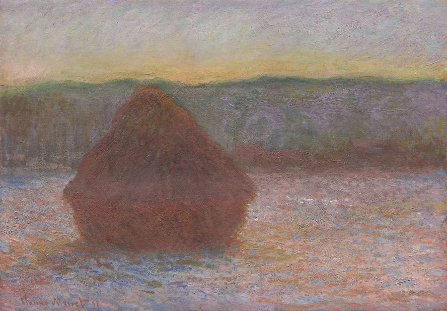 Une pile de blé (déjeuner, coucher du soleil) - Claude Monet