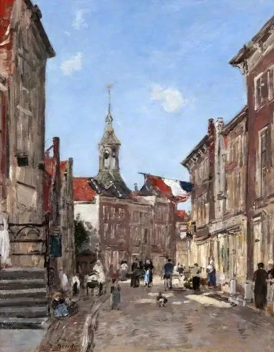 Une rue de Dordrecht - Eugène Boudin