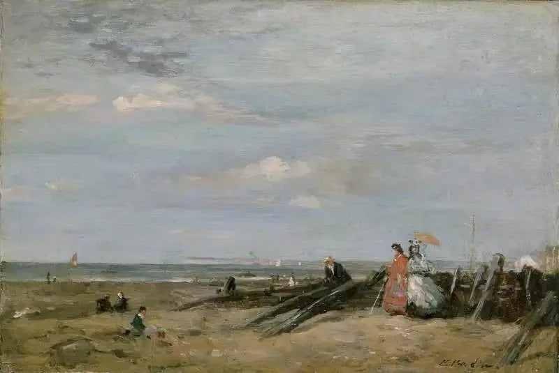 Une scène de plage à Trouville - Eugène Boudin