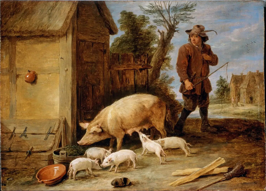 Une truie et sa portée - David Teniers le Jeune