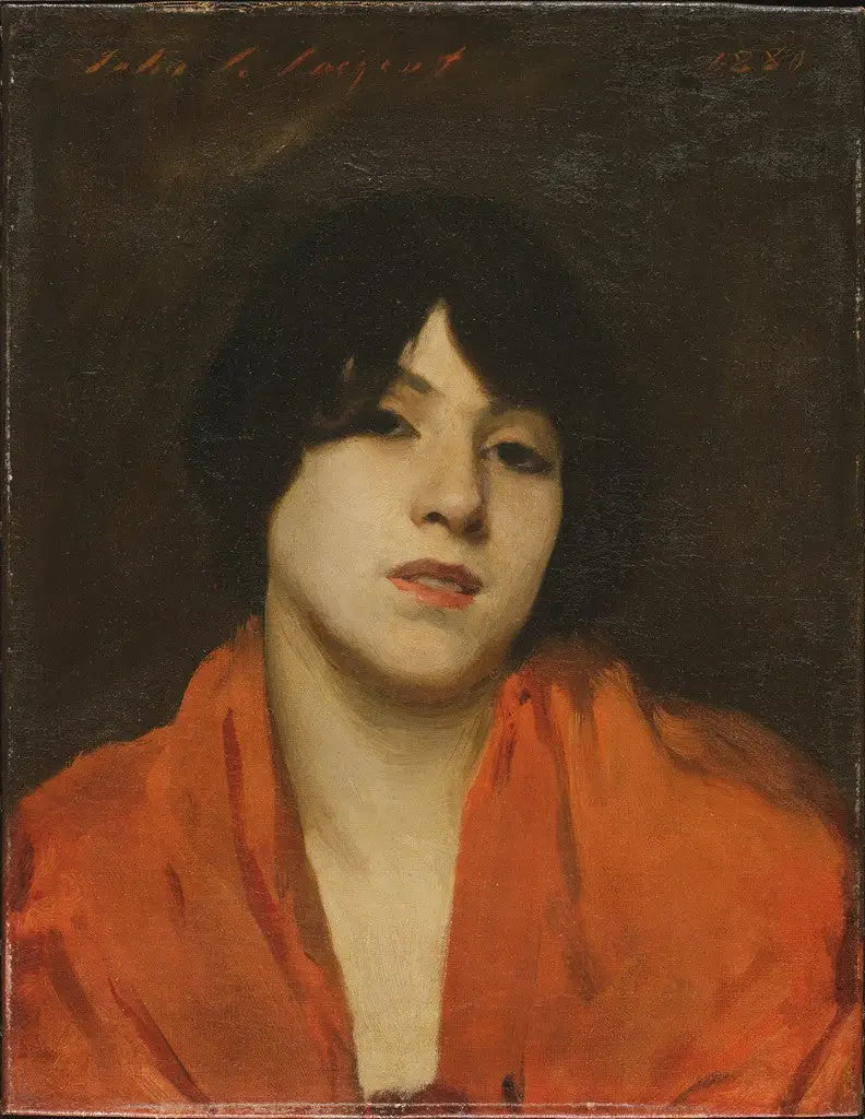 Reproduction du tableau « Une Vénitienne au châle écarlate (« Gigia Viani ») - John Singer Sargent » par Alpha Reproduction en peinture à l’huile