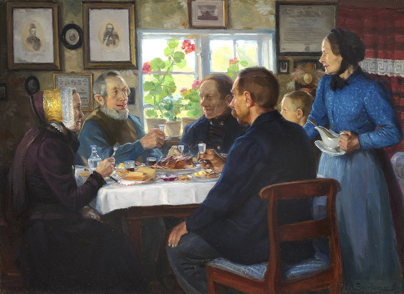 Une visite chez le tisserand Hans Nielsen à Abbednæs. - H. A. Brendekilde