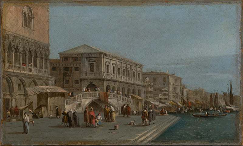 Une vue sur le Molo et la Riva degli Schiavone à Venise - Francesco Guardi