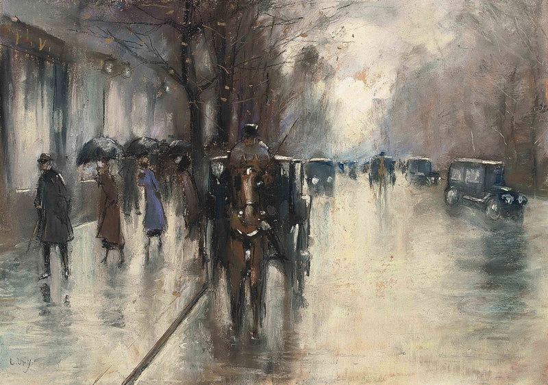 Unter den Linden im Regen - Lesser Ury