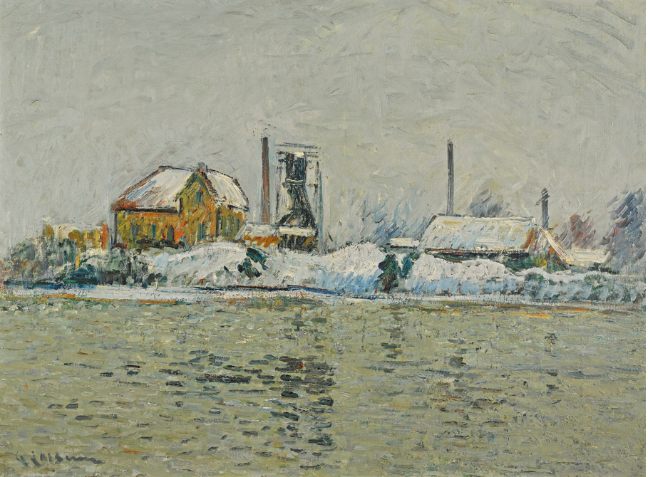 USINE AU BORD DE L'OISE, EFFET DE NEIGE - Gustave Loiseau