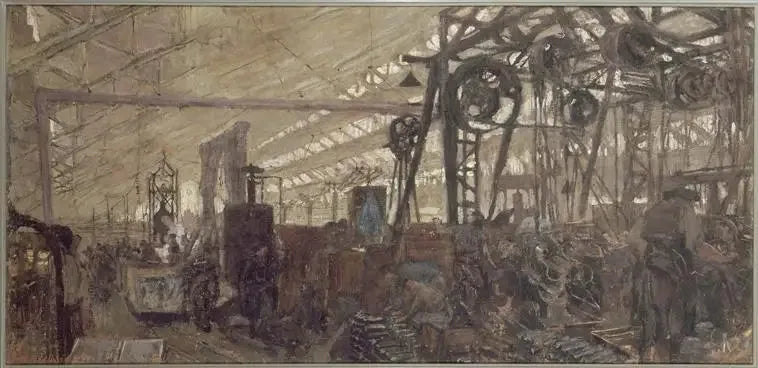 Usine de fabrication d'armement à Lyon : la forge - Édouard Vuillard