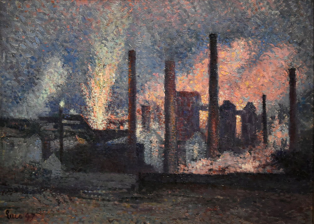 Usines près de Charleroi - Maximilien Luce image 1 reproduction artisanale de tableau