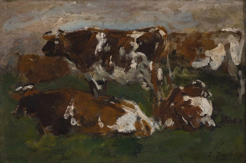 Vaches le long de la Touques - Eugène Boudin