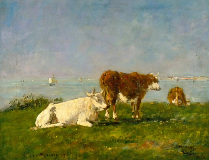 Vaches paissant au bord de la mer - Eugène Boudin