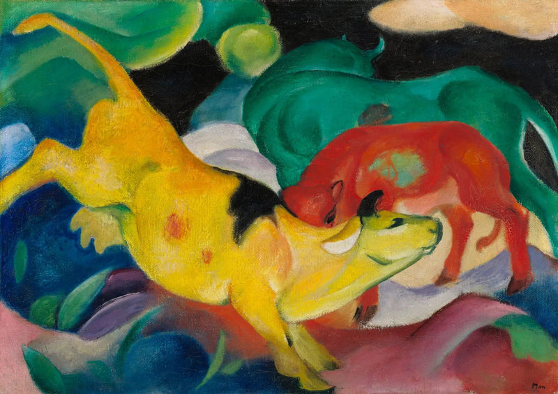 Vaches Rouge Vert Jaune - Franz Marc