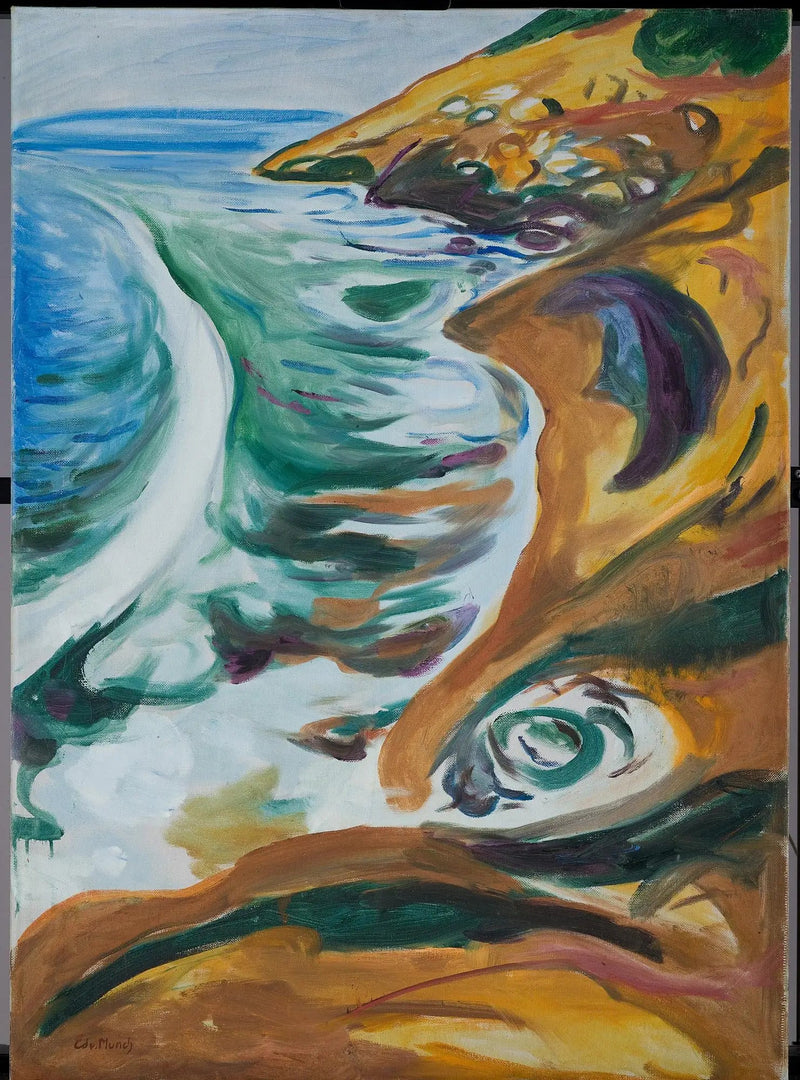 Vagues s'écrasant sur les rochers - Edvard Munch