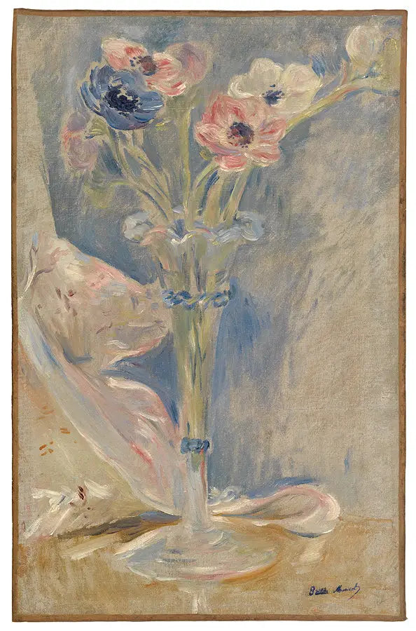 Vase avec anémones et sachet de bonbons - Berthe Morisot