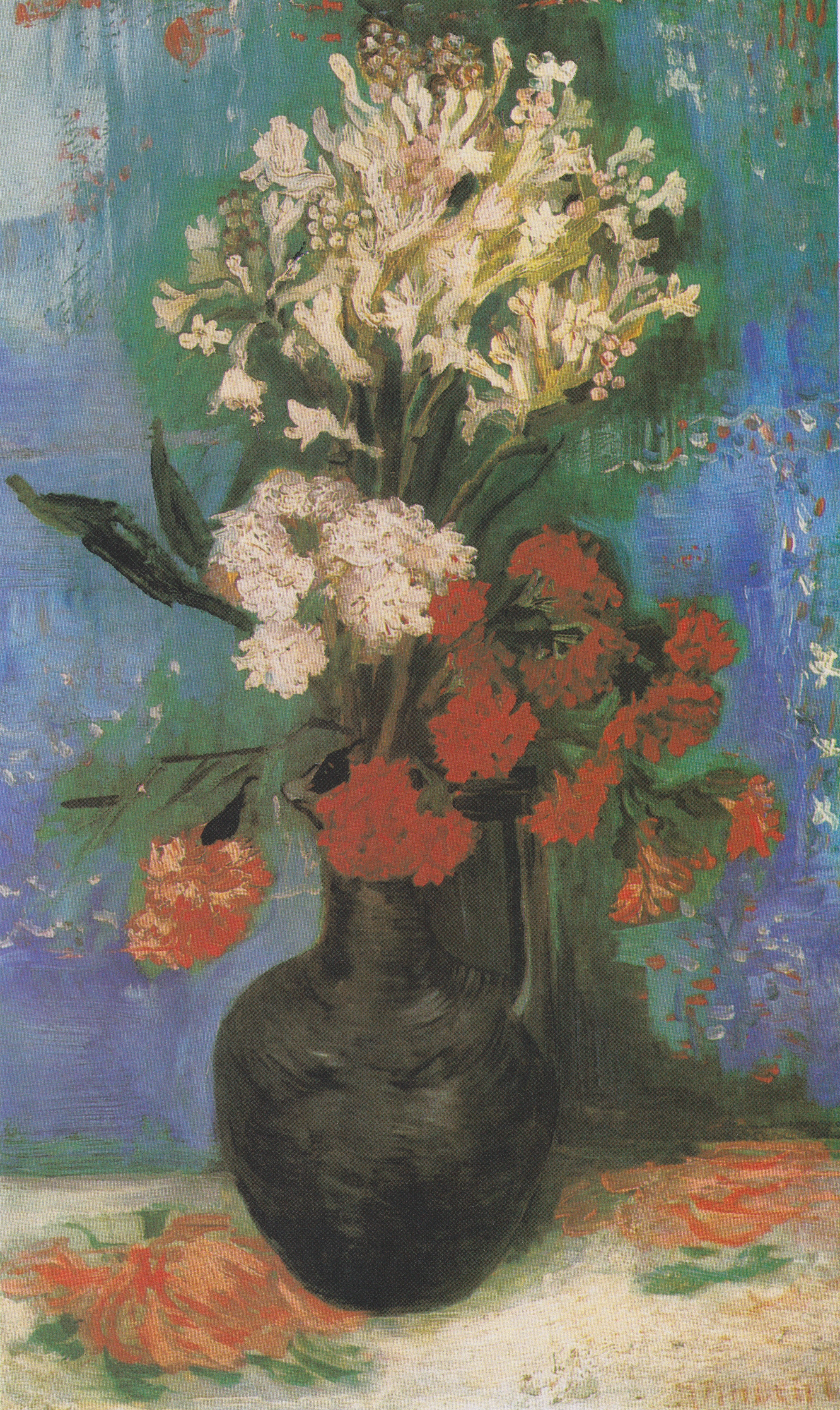 Reproduction du tableau « Vase avec œillets et autres fleurs - Vincent van Gogh » par Alpha Reproduction en peinture à l’huile
