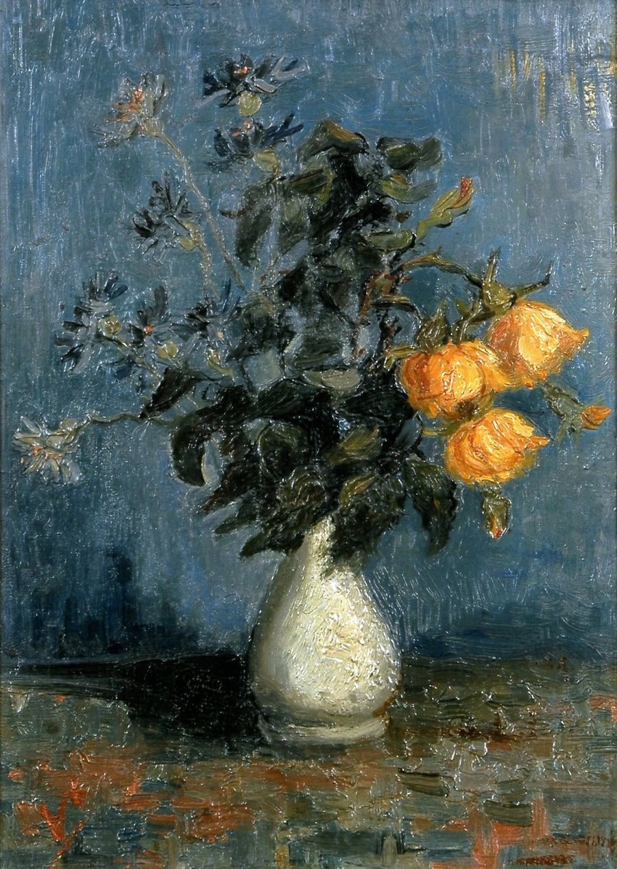 Vase blanc avec roses et autres fleurs, F258 – Van Gogh