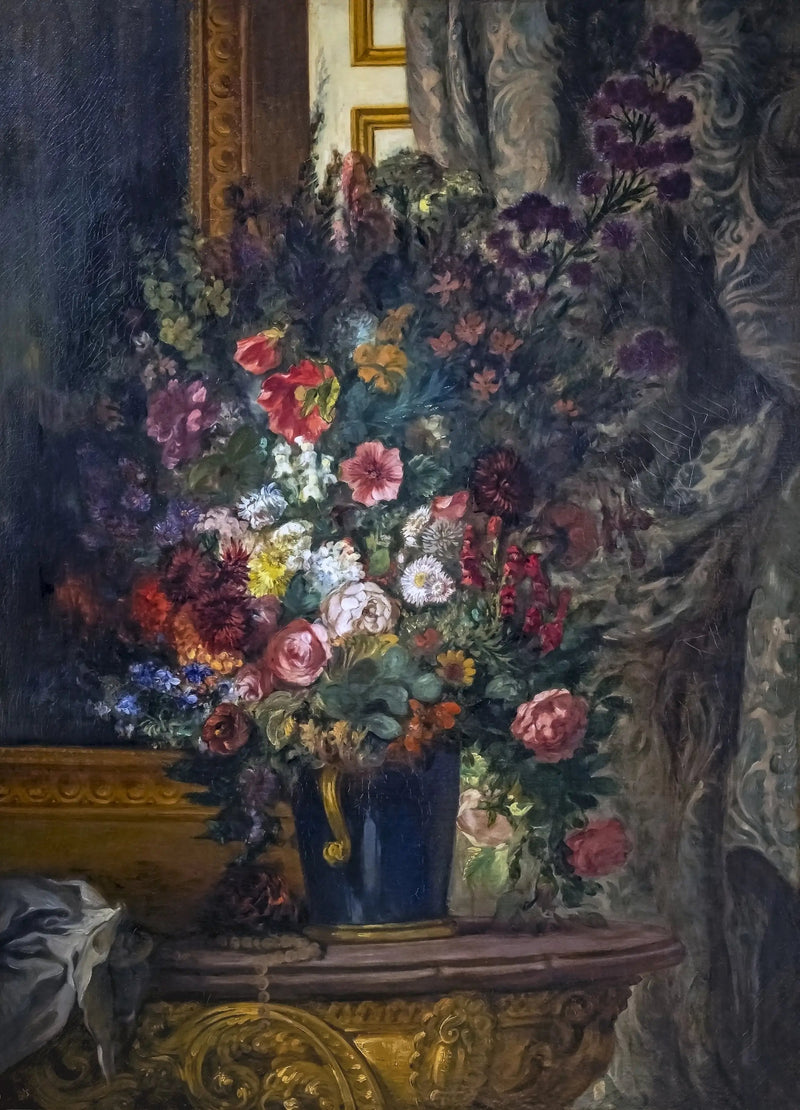 Vase de fleurs à la console - Eugène Delacroix
