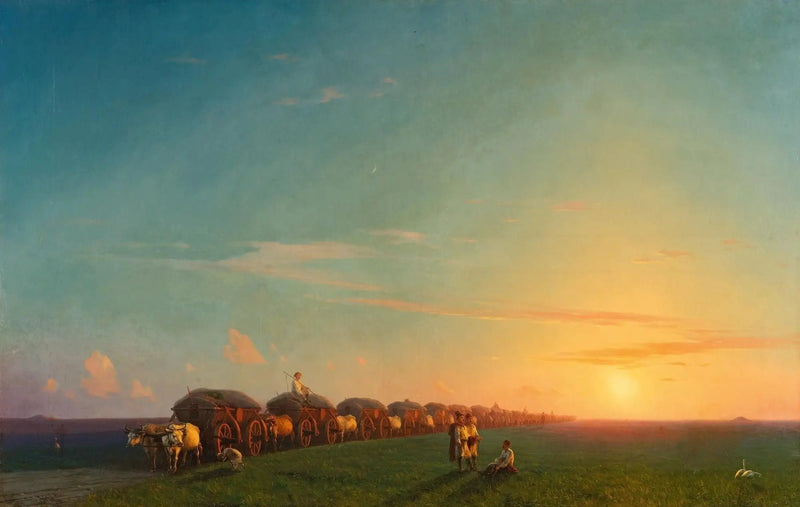 Vaste paysage avec des colons - Ivan Aïvazovski