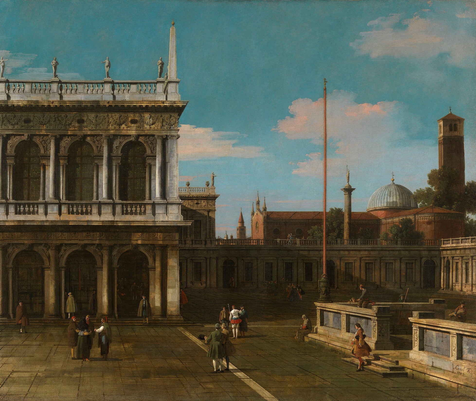 Venise : capriccio de la Piazzetta avec la Libreria - Canaletto