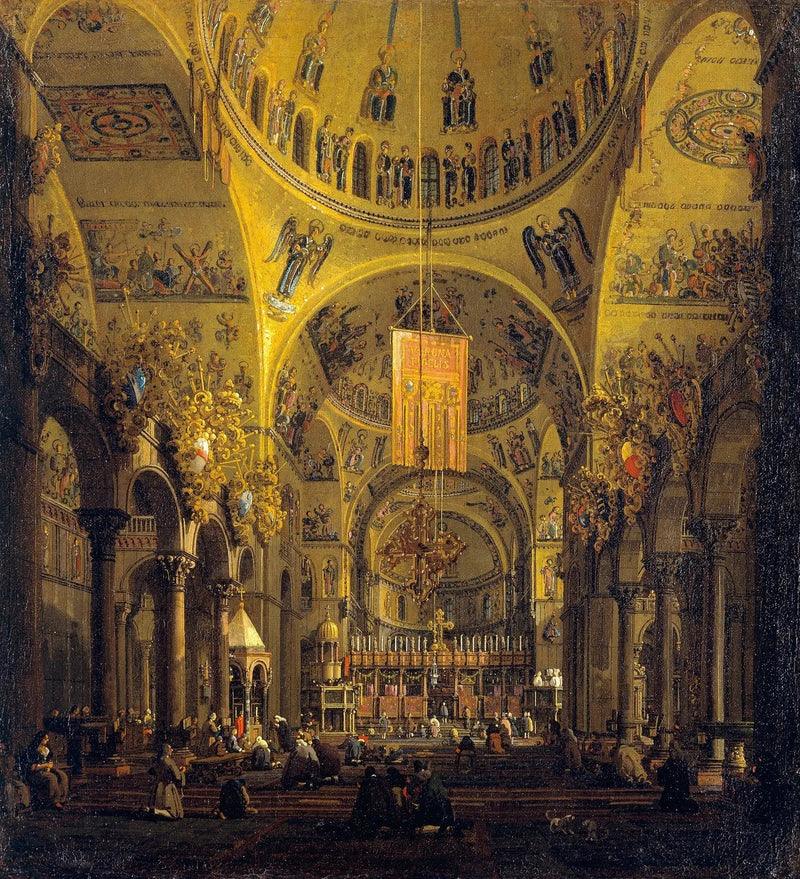 Venise : l'intérieur de San Marco le jour - Canaletto