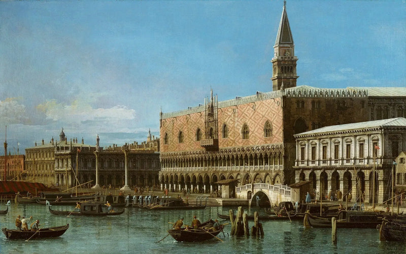 Venise : le Môle avec les prisons et le palais du Doge - Canaletto