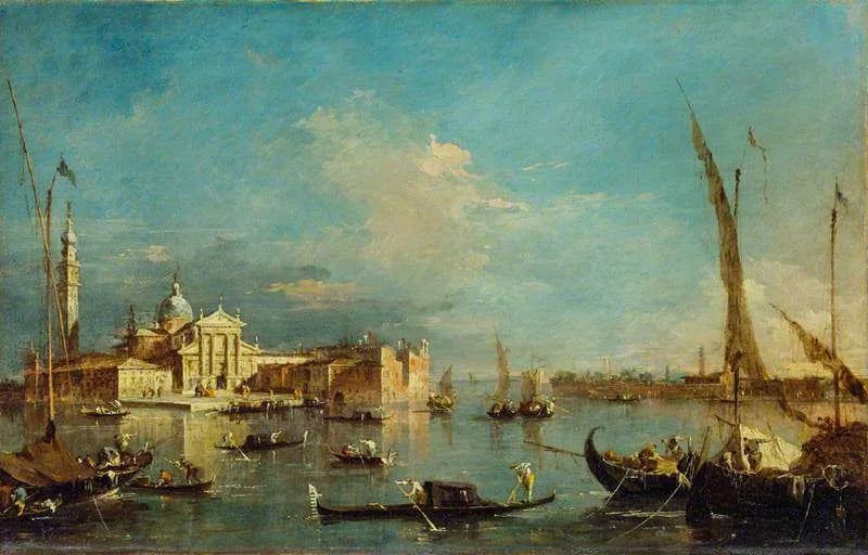 Venise : San Giorgio Maggiore avec la Giudecca - Francesco Guardi image 1 tableau peint à l’huile sur toile