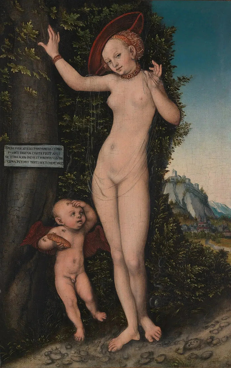 Vénus avec Cupidon le voleur de miel. - Lucas Cranach the Elder