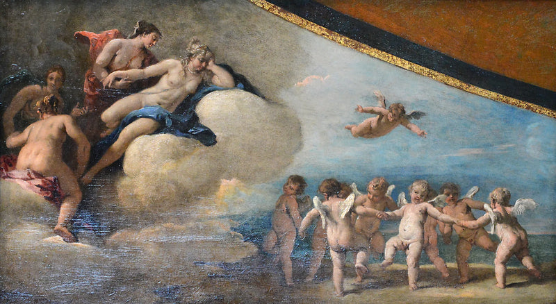 Vénus entourée de nymphes regardant une ronde d'Amours - Sebastiano Ricci