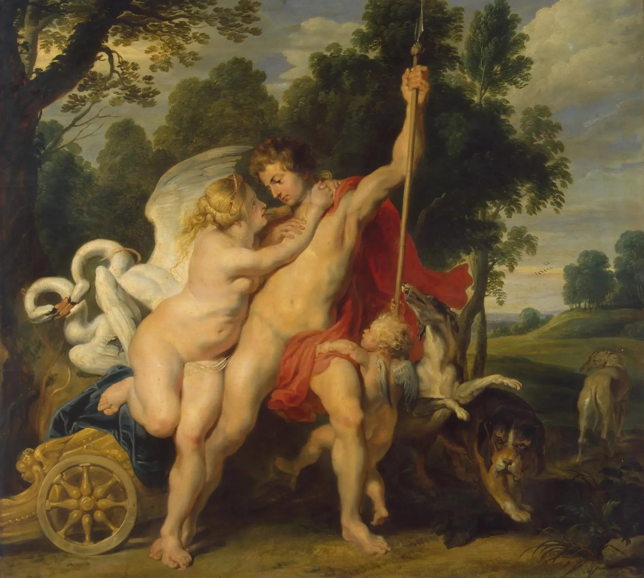 Vénus et Adonis - Peter Paul Rubens image 1 reproduction artisanale de tableau