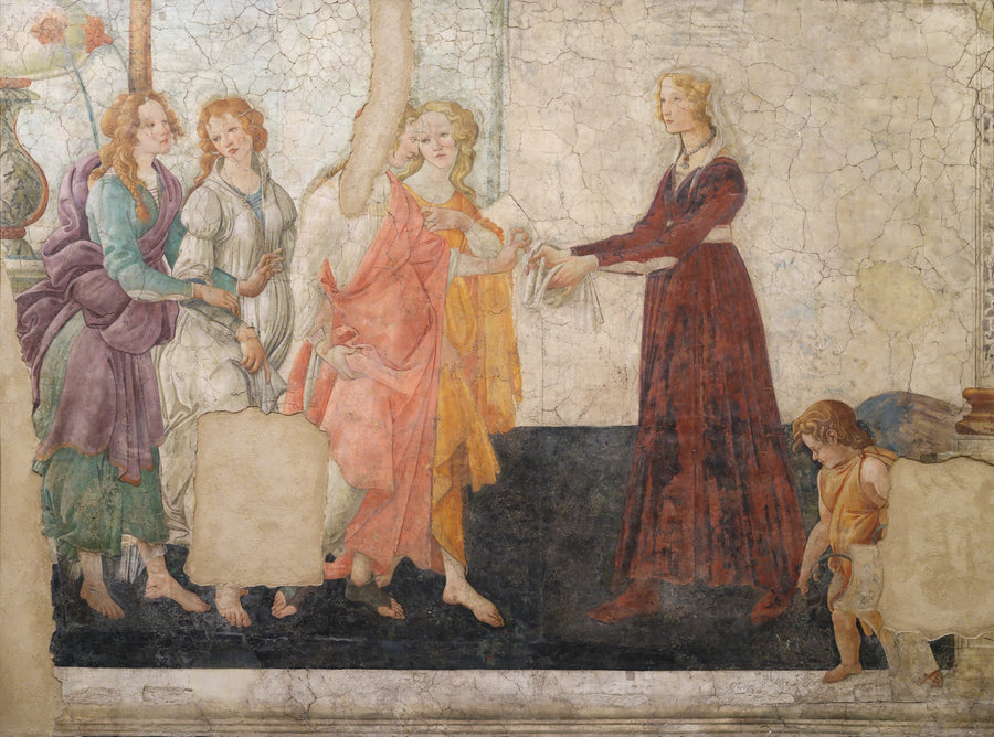 Vénus et les trois Grâces offrant des présents à une jeune fille, vers 1483-1486 – Botticelli
