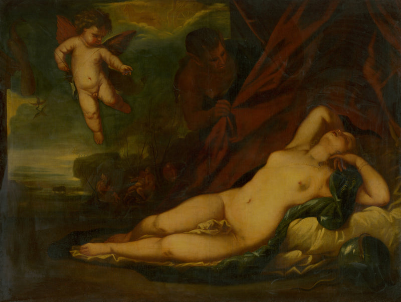 Venuša s amorkom a satýr - kópia - Luca Giordano