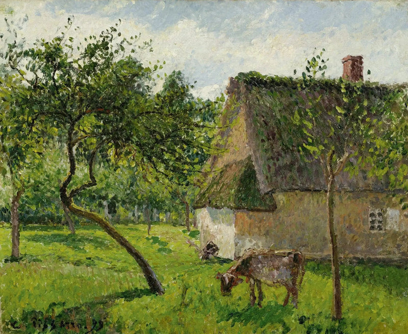 Verger à Varengeville avec vache (Un clos à Varengeville) - Camille Pissarro