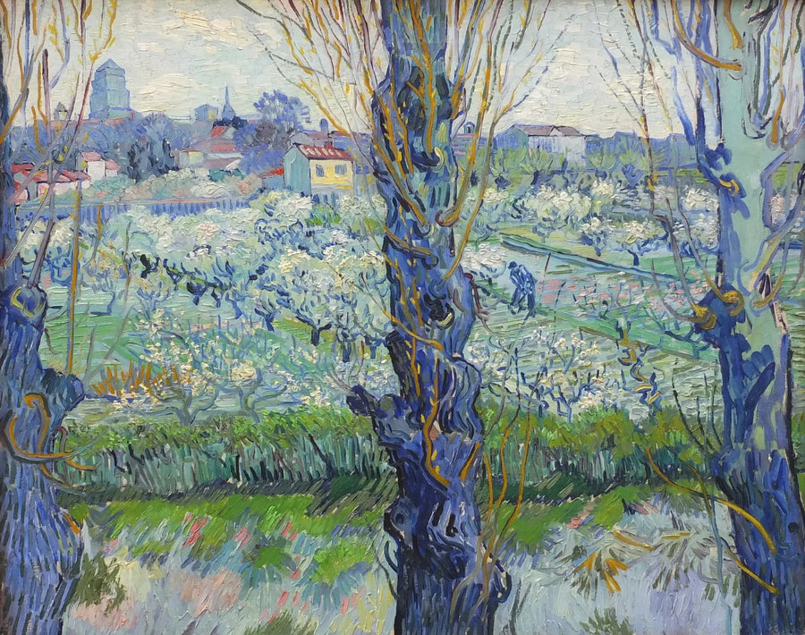 Verger en fleur avec vue d'Arles - Vincent van Gogh