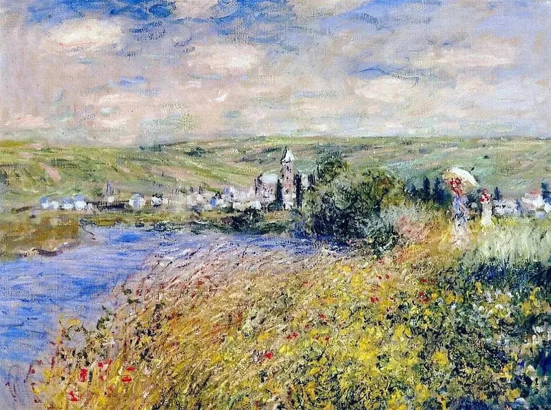 Vétheuil vu de l’Île Saint-Martin W596 – Claude Monet