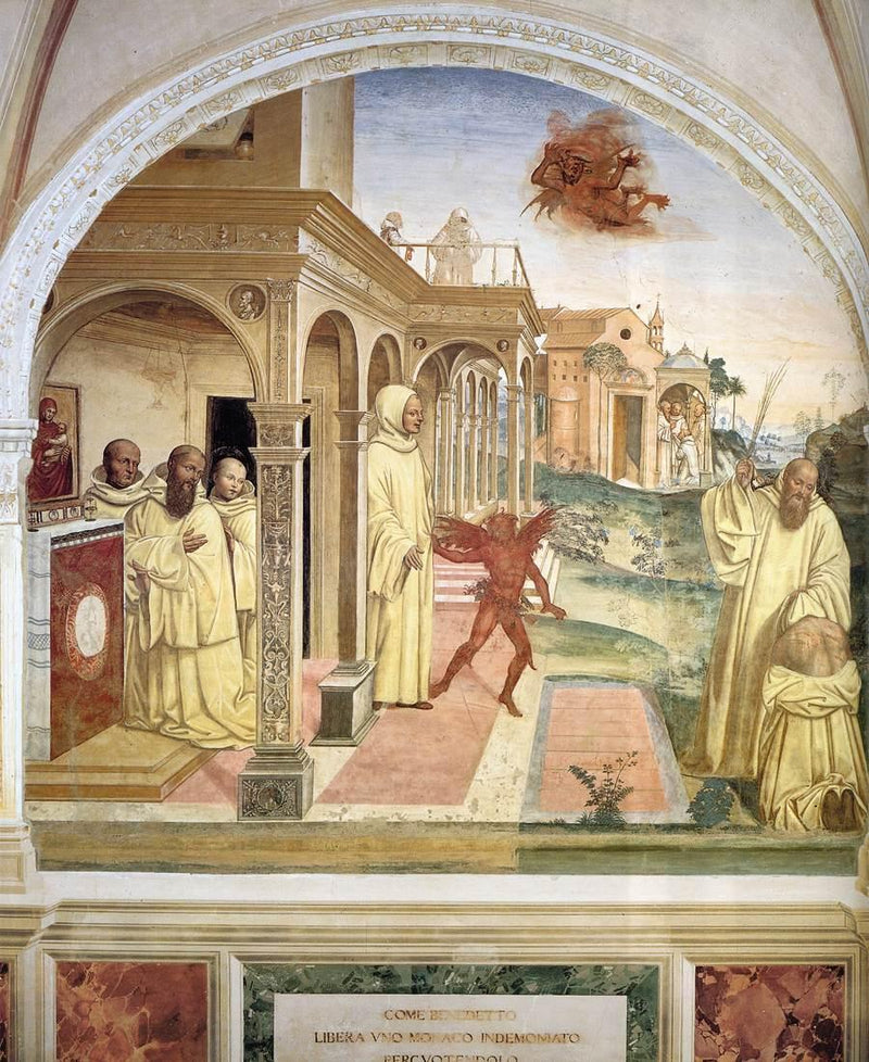 Vie de saint Benoît, Scène 13 Benoît libère un moine possédé par le démon - Il Sodoma (Giovanni Antonio Bazzi)