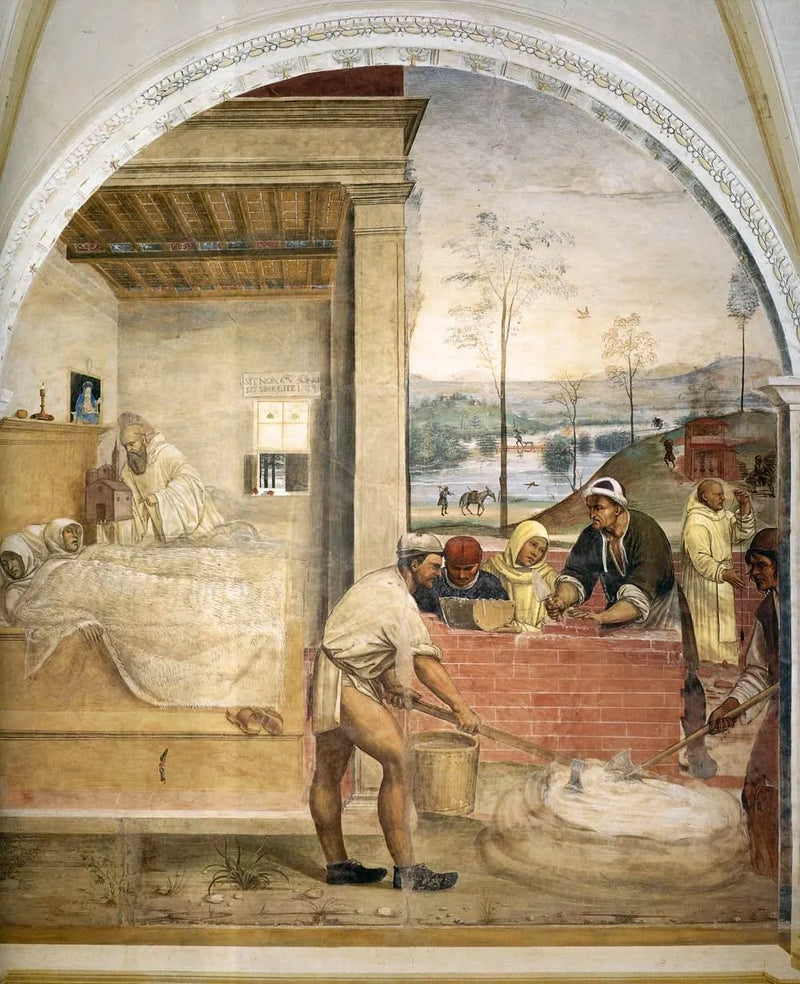 Vie de saint Benoît, scène 32 : Benoît apparaît en songe à deux moines - Il Sodoma (Giovanni Antonio Bazzi)