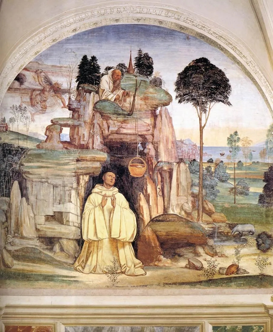 Vie de saint Benoît, Scène 5 Comment le démon brisa la clochette - Il Sodoma (Giovanni Antonio Bazzi)