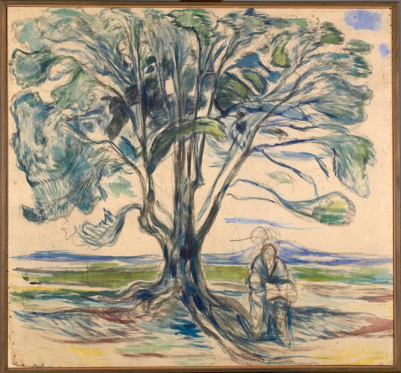 Vieil Homme assis sous un arbre - Edvard Munch