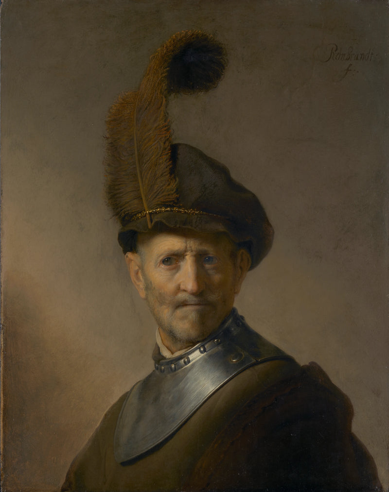 Vieil homme en costume militaire – Rembrandt, vers 1630–1631