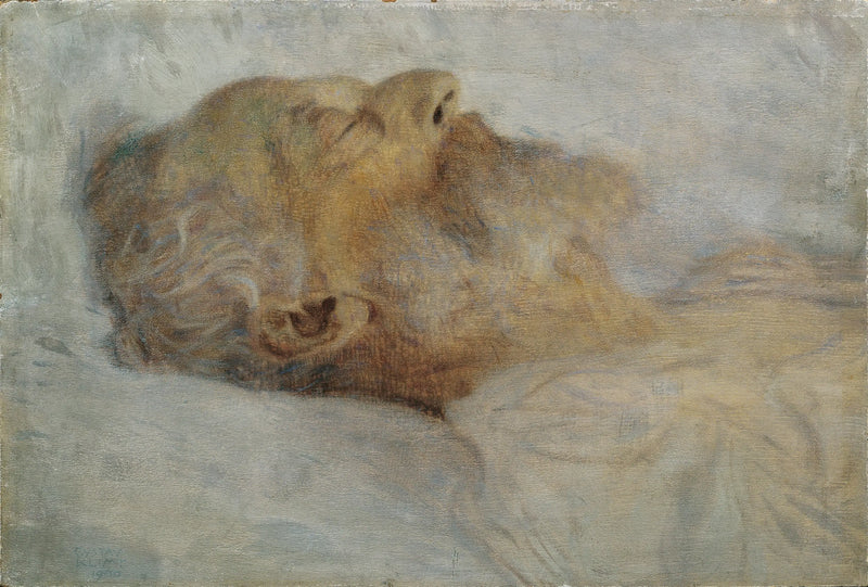 Vieil homme sur son lit de mort - Gustav Klimt