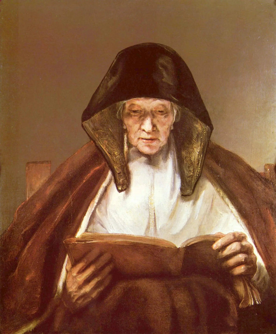 Vieille femme lisant – Rembrandt
