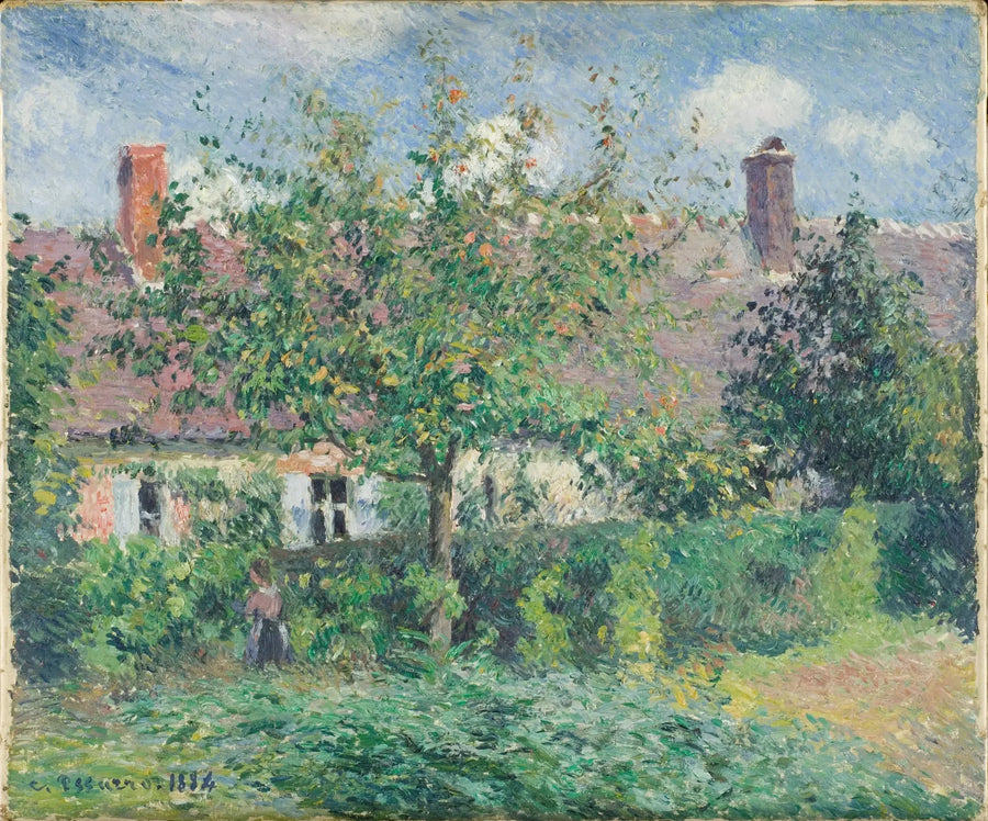 Vieilles maisons à Éragny, de Camille Pissarro, 1884 - Camille Pissarro