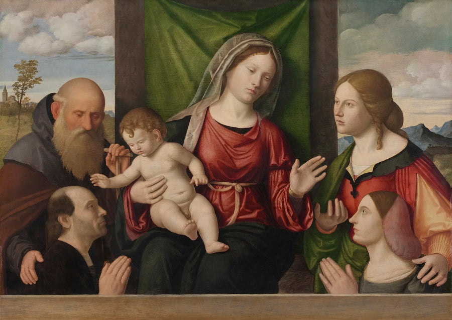 Vierge à l'Enfant avec des saints et des donateurs - Cima da Conegliano