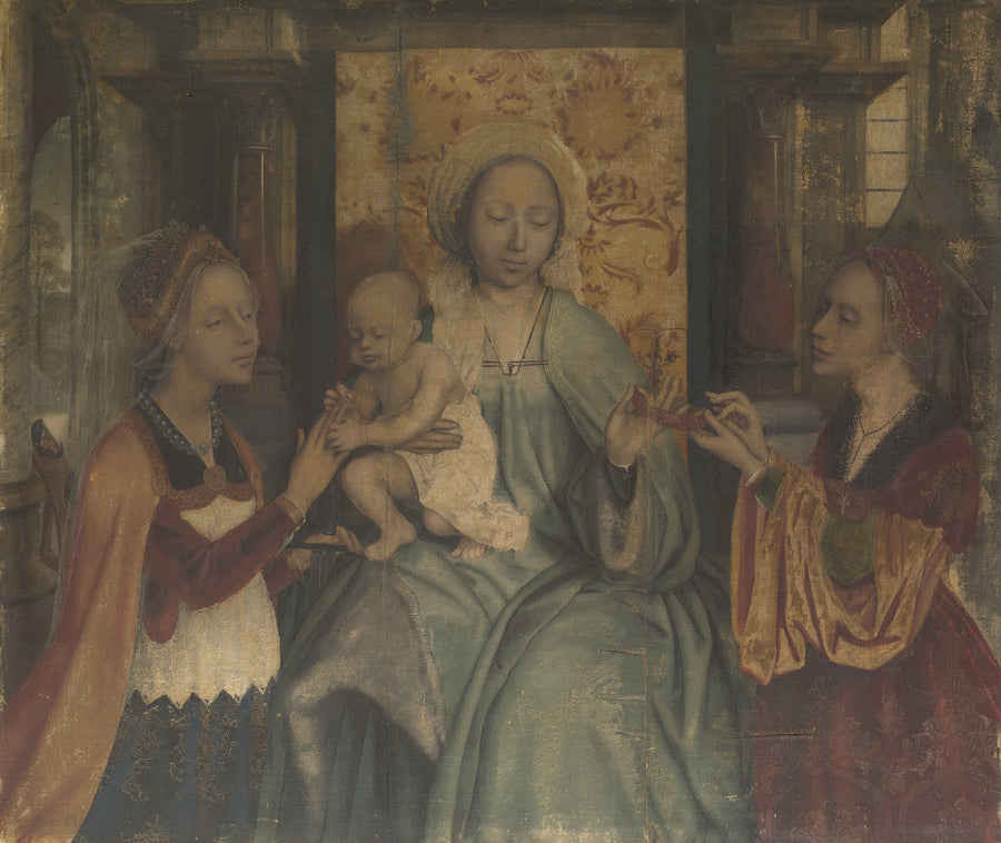 Vierge à l'Enfant avec sainte Barbe et sainte Catherine - Quentin Metsys