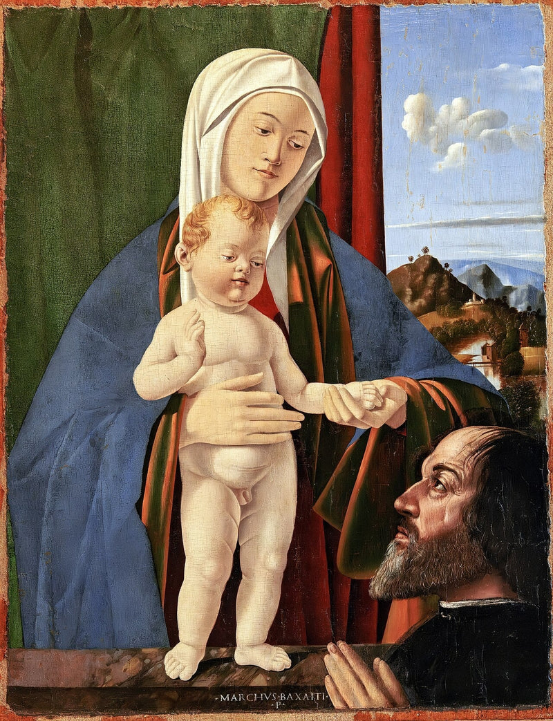 Vierge à l'enfant avec un donateur - Marco Basaiti