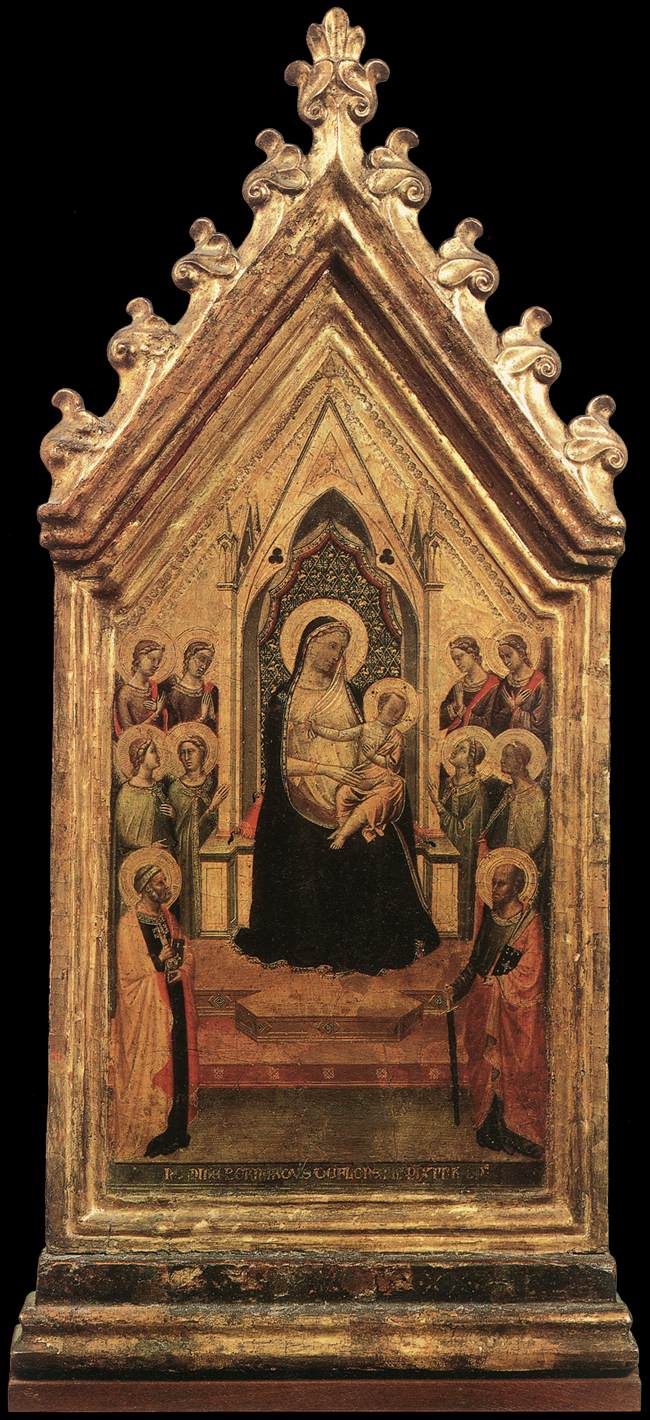 Vierge à l'Enfant en majesté entourée d'anges et de saints - Bernardo Daddi