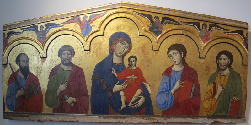 Vierge à l'Enfant entourée de quatre saints - Guido da Siena
