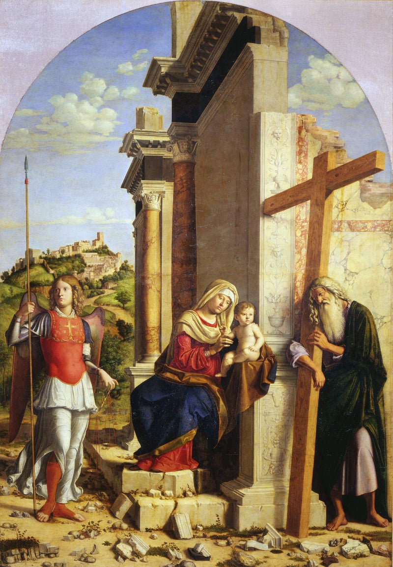 Vierge à l'Enfant entre l'archange saint Michel et l'apôtre saint André - Cima da Conegliano
