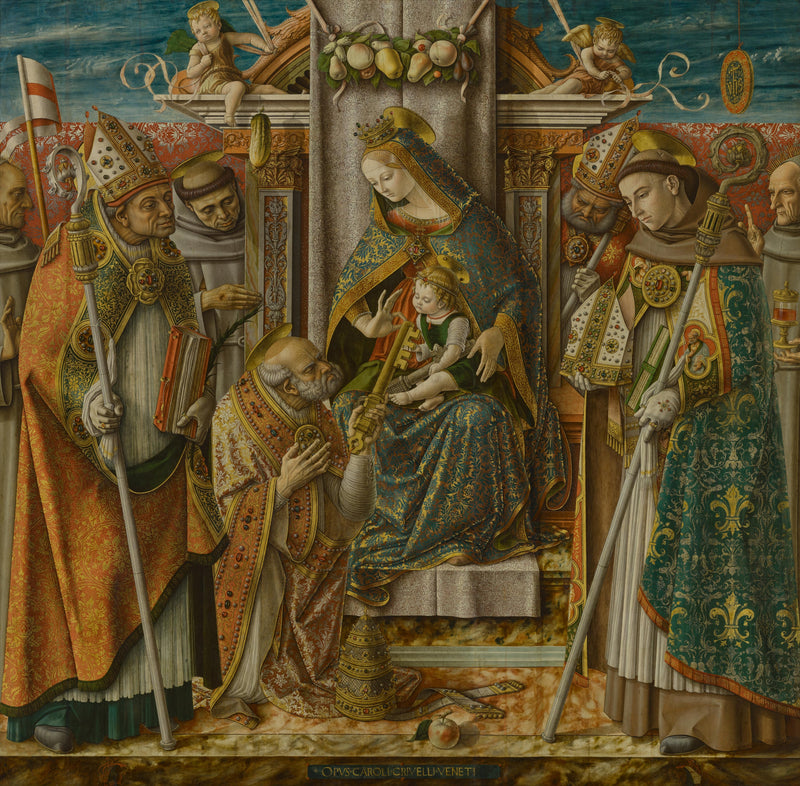 Vierge à l'Enfant trônant avec des saints - Carlo Crivelli