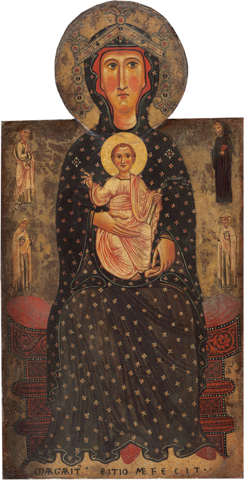Vierge à l'Enfant trônant avec quatre saints - Margaritone d'Arezzo