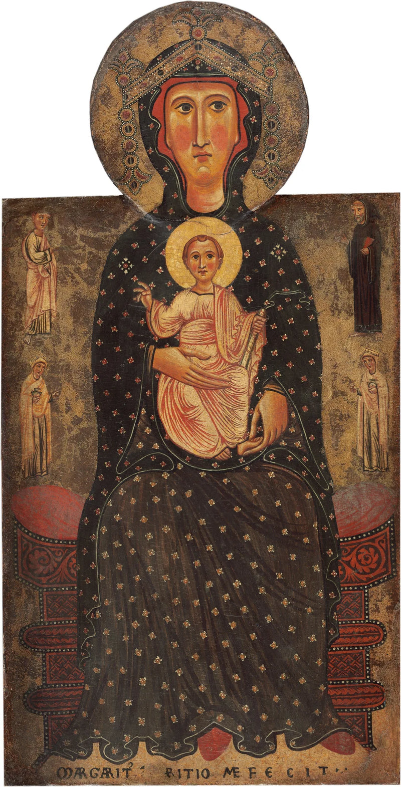 Vierge à l'Enfant trônant avec quatre saints - Margaritone d'Arezzo