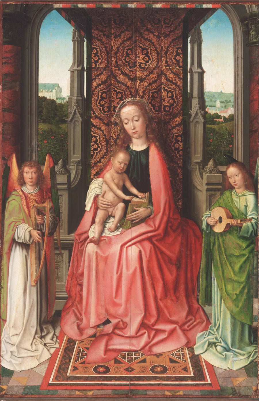 Vierge à l'Enfant trônant, entourée d'anges - Gérard David